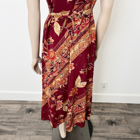 Vintage Red and Orange Maxi Dress - Picture 7 of 10